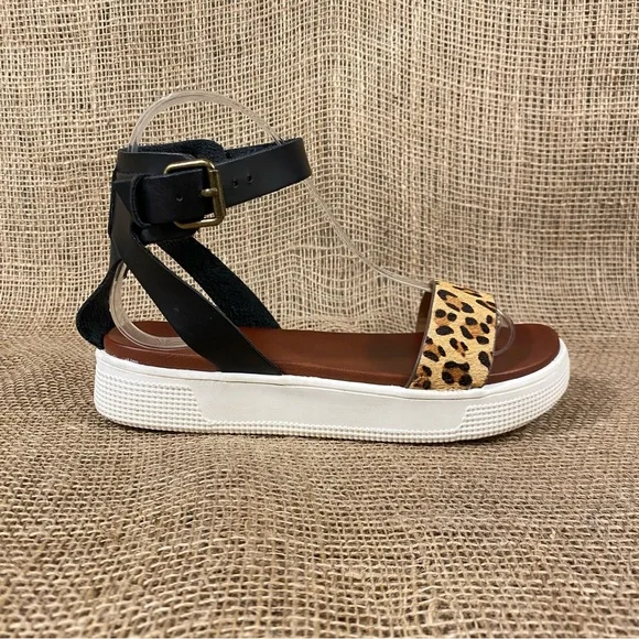 Mia Sandals Ankle Strap Platform Buckle Animal Print Size 6 - Picture 6 of 10